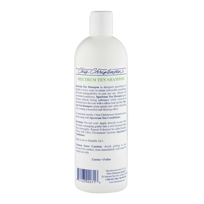 Chris Christensen Spectrum Ten Soft Coat Shampoo for Dogs and Cats product packaging