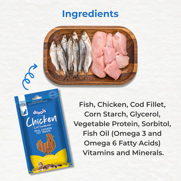 Drools Chicken Cod Sandwich Treats for Cat