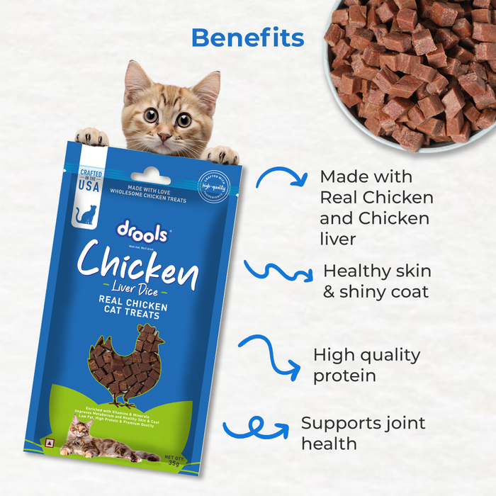 Drools Chicken Liver Dice Treats for Cat