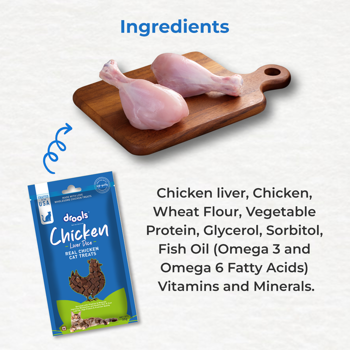 Drools Chicken Liver Dice Treats for Cat