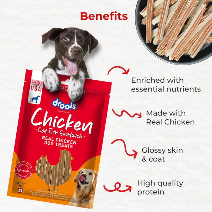 Drools Cod Fish Sandwich Treats for Dog