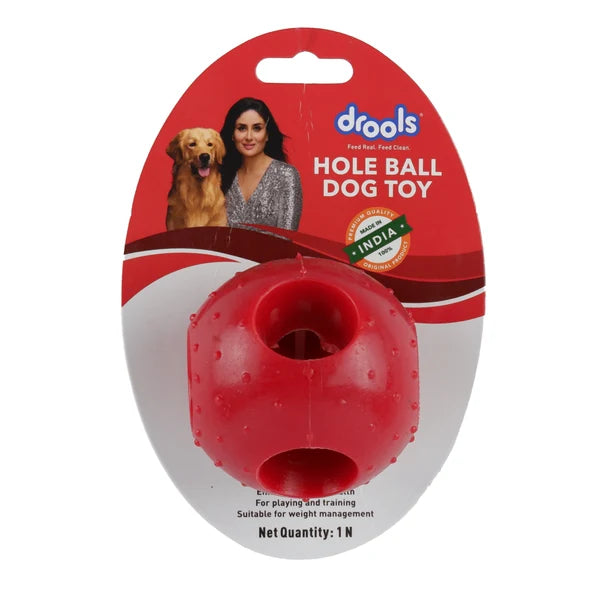 Drools Non-Toxic Rubber Hole Ball Chew Toy for Dog