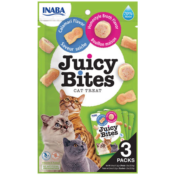 Inaba Juicy Bites Homestyle Broth & Calamari Flavor cat treat
