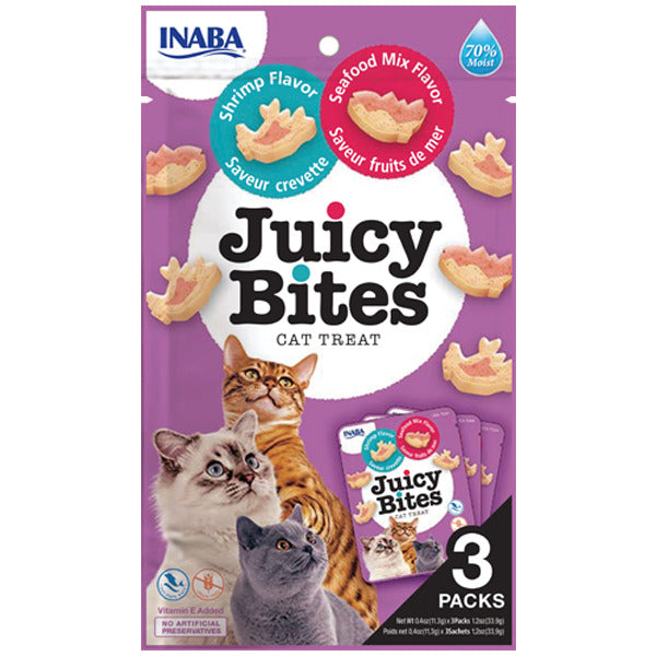 Inaba Juicy Bites Shrimp & Seafood Mix Flavor cat treat