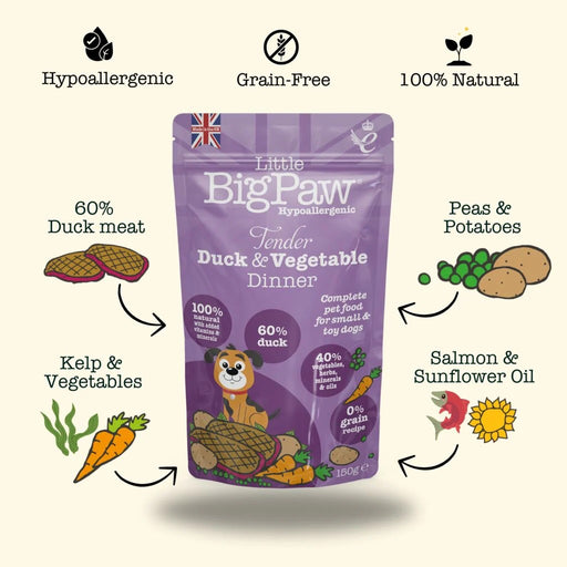 Little Big Paw Tender Duck Vegetable Dinner Dog Food 150g