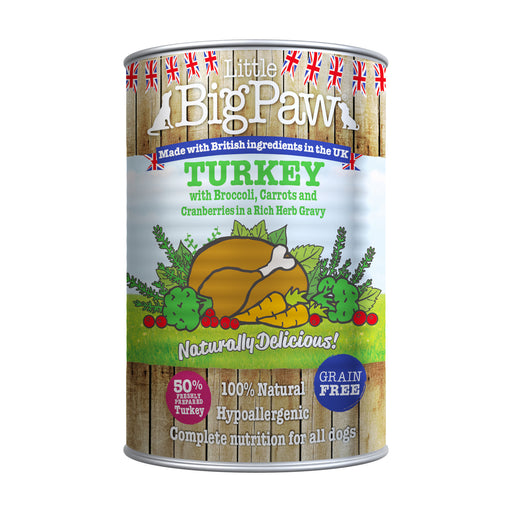 Little Big Paw Turkey Cranberries Broccoli Carrot and Herbs Dog Wet Food 390g