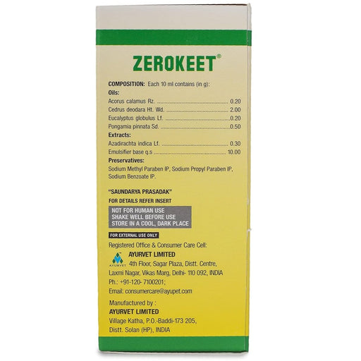 Ayurvet Zerokeet Ectoparasite Tick and Flea Control for Dogs - Ofypets