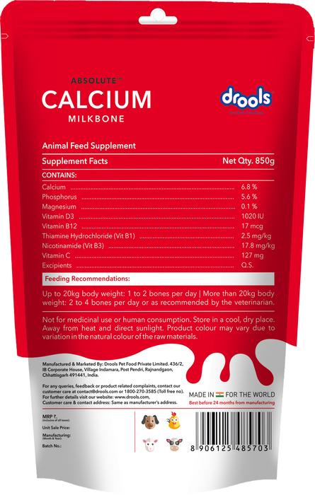 Drools Absolute Calcium Milk Bone Treats for Dog