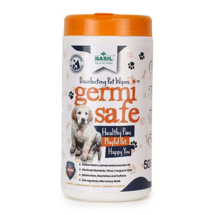 Basil Germisafe Disinfecting Wipes for Dogs and Cats - Ofypets