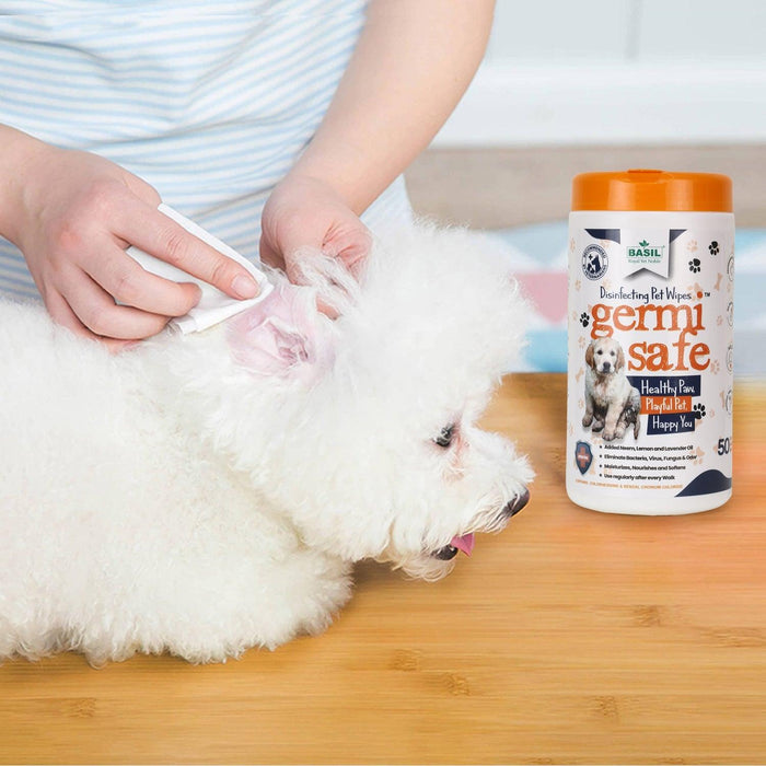 Basil Germisafe Disinfecting Wipes for Dogs and Cats - Ofypets