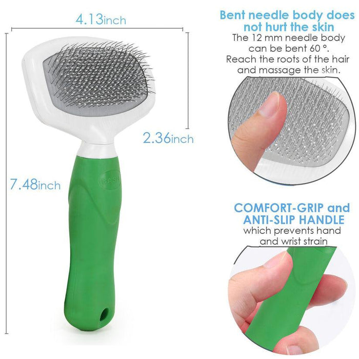 Basil Slicker Brush for Grooming Dog and Cats - Ofypets