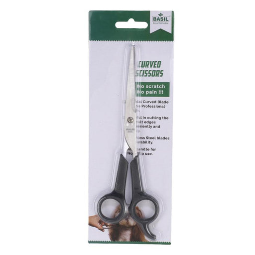 Basil Stainless Steel Curved Scissors for Grooming Cats and Dogs - Ofypets