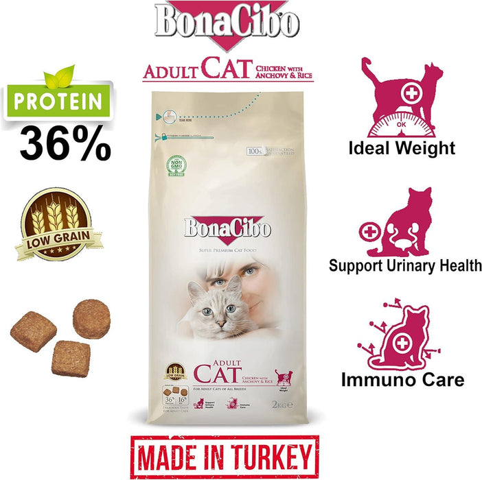 Bonacibo Chicken with Anchovy and Rice Premium Cat Food - Ofypets