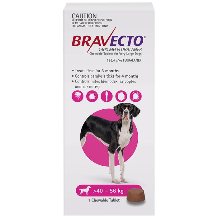 Bravecto Tick and Fleas Removal Chewable Tablet for Dogs (Fluralaner) - Ofypets