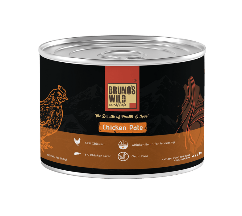 Brunos Wild Essentials Chicken and Chicken Liver in Pate Grain Free Dog Wet Food - Ofypets