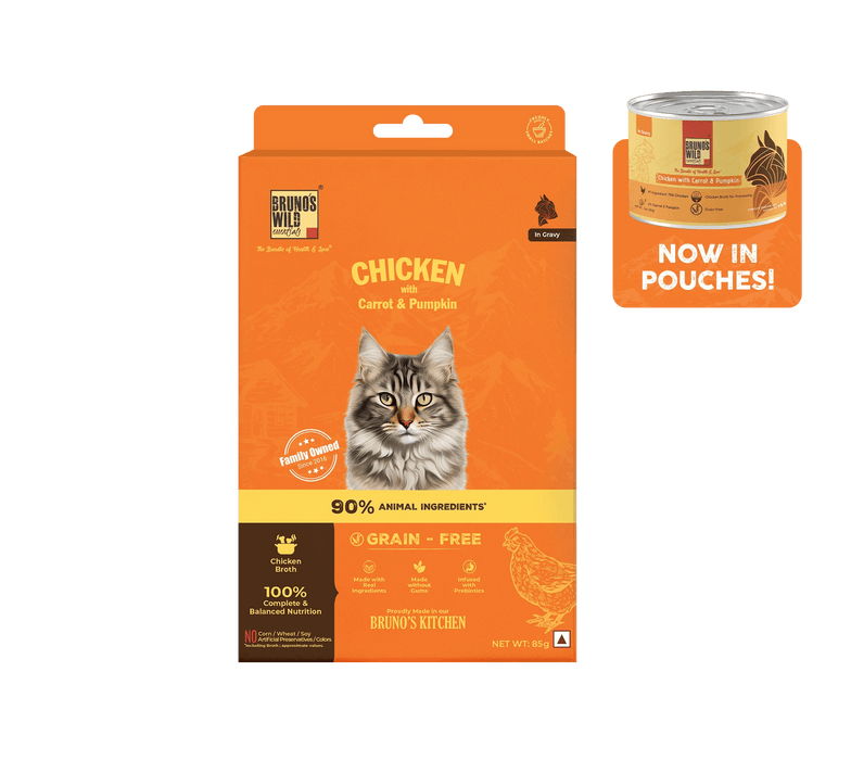 Brunos Wild Essentials Chicken with Carrot and Pumpkin in Gravy Grain Free Cat Wet Food - Ofypets