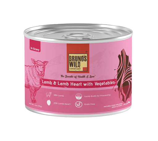 Brunos Wild Essentials Lamb and Lamb Heart and Vegetables in Gravy Grain Free Dog Wet Food - Ofypets