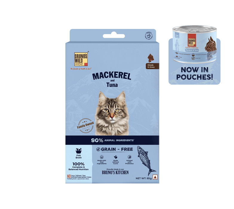 Brunos Wild Essentials Mackerel and Tuna in Gravy Grain Free Cat Wet Food - Ofypets