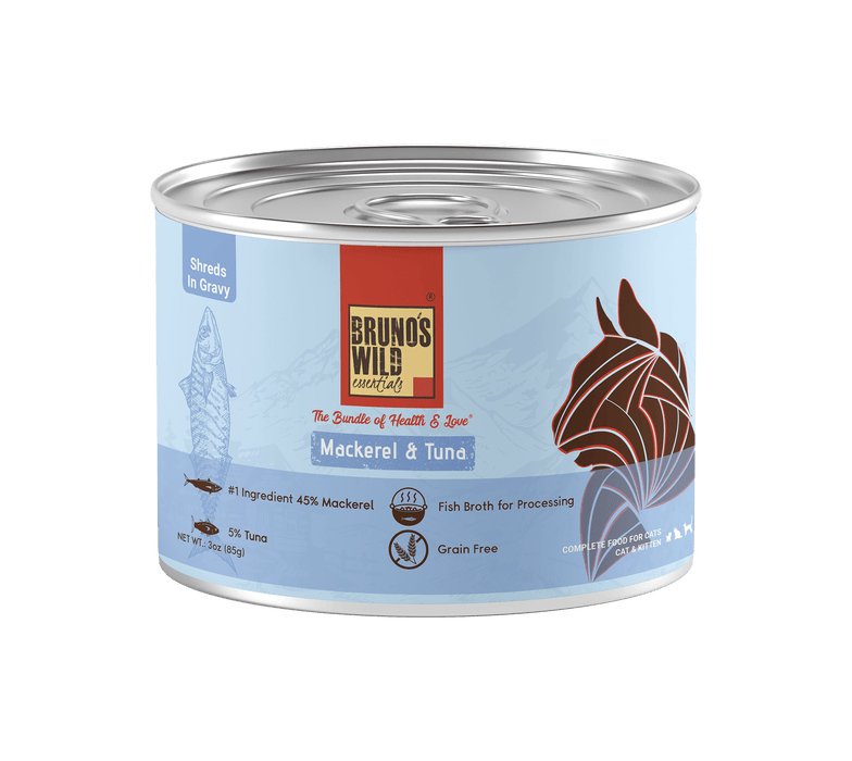 Brunos Wild Essentials Mackerel and Tuna in Gravy Grain Free Cat Wet Food - Ofypets