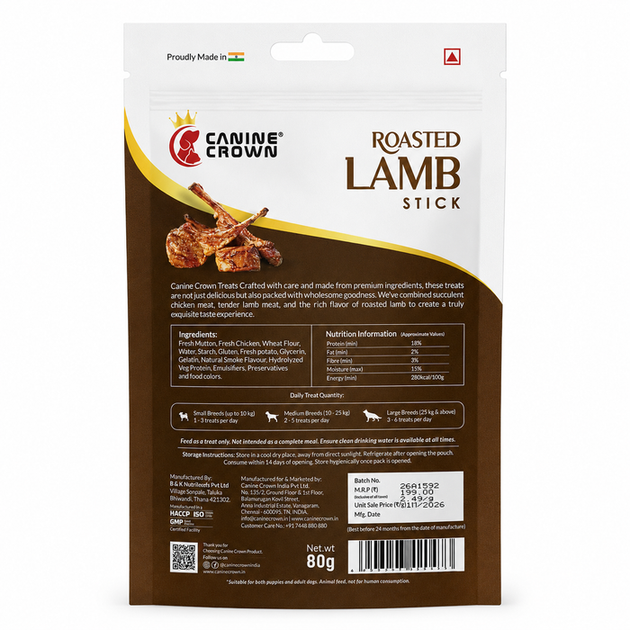 Canine Crown Roasted Lamb Stick - Ofypets