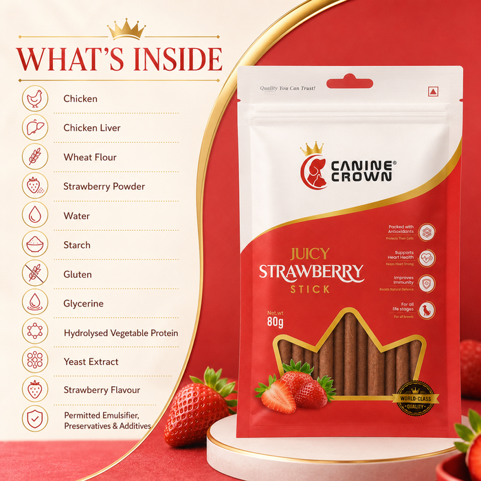 Canine Crown Juicy Strawberry Sticks - Ofypets