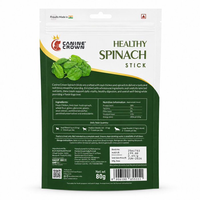 Canine Crown Healthy Spinach Sticks - Ofypets