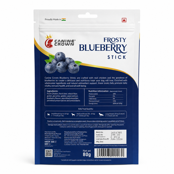 Canine Crown Frosty Blueberry Sticks - Ofypets