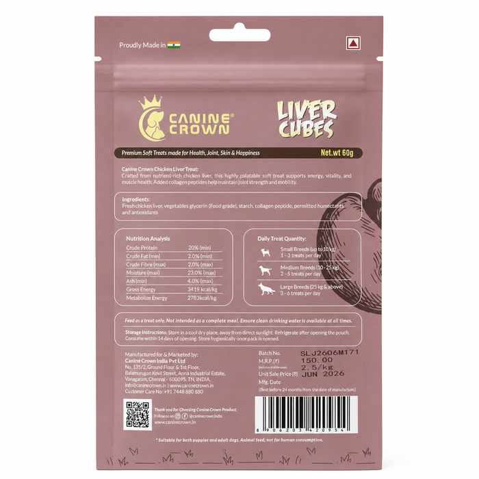 Canine Crown Soft Liver Cubes - Ofypets