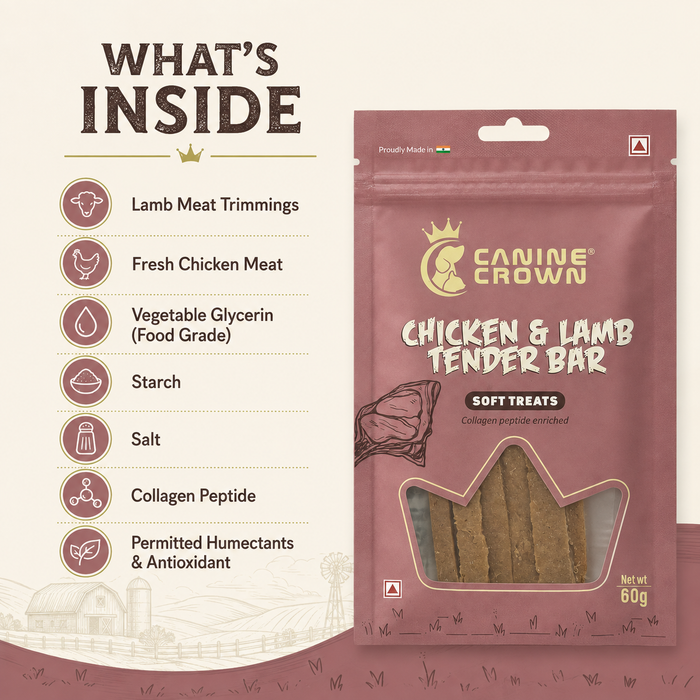 Canine Crown Soft Chicken & Lamb Tender Bar - Ofypets