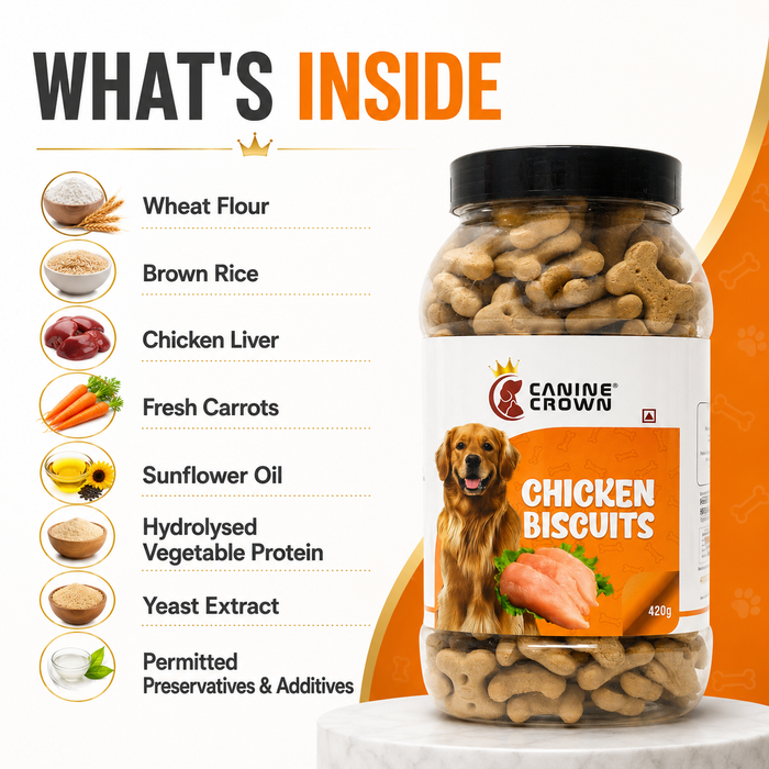 Canine Crown Chicken Biscuits - Ofypets