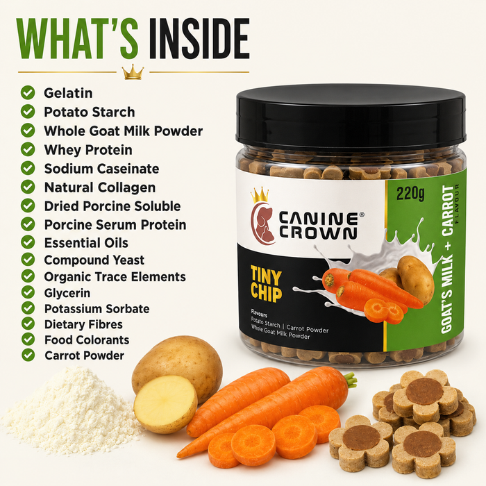 Canine Crown Tiny Chip Goats Milk and Carrot - Ofypets