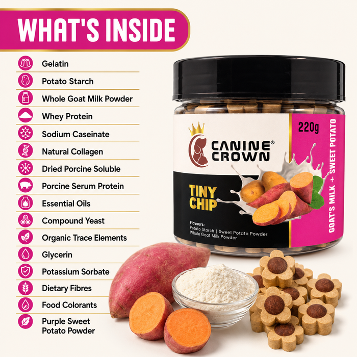 Canine Crown Tiny Chip Goats Milk and Sweet Potato - Ofypets