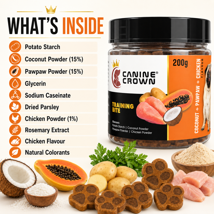 Canine Crown Training Bite Coconut and Pawpaw and Chicken - Ofypets