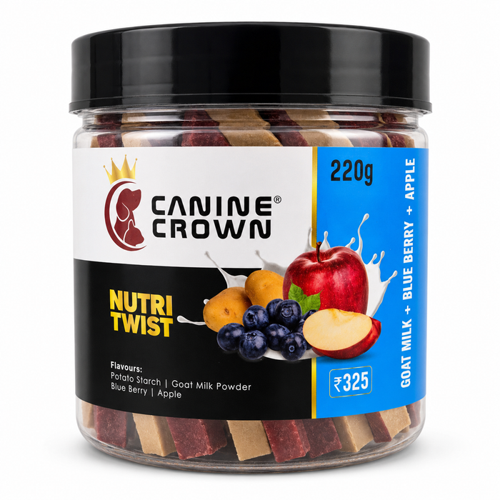 Canine Crown Nutri twist Goatmilk and Blueberry and Apple - Ofypets