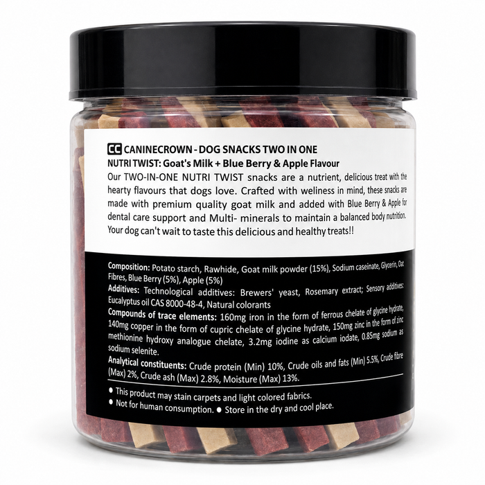 Canine Crown Nutri twist Goatmilk and Blueberry and Apple - Ofypets