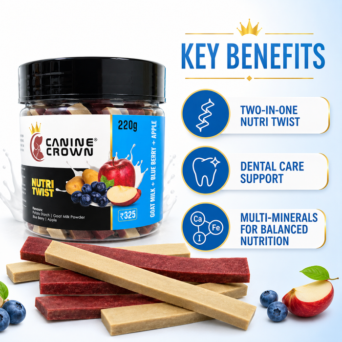 Canine Crown Nutri twist Goatmilk and Blueberry and Apple - Ofypets
