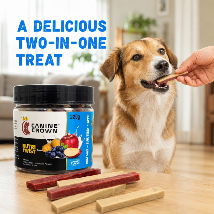 Canine Crown Nutri twist Goatmilk and Blueberry and Apple - Ofypets
