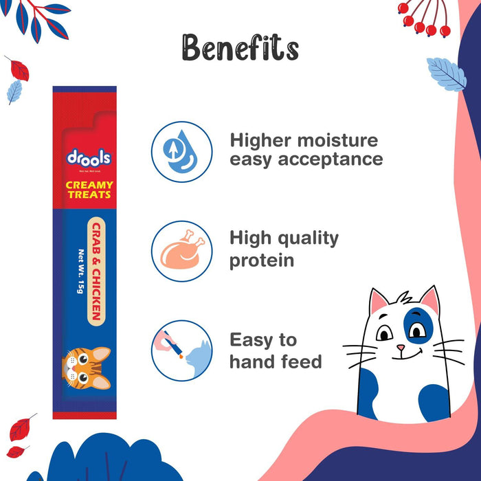 Drools Creamy Treats for Cat and Kitten Crab & Chicken Flavour - Ofypets