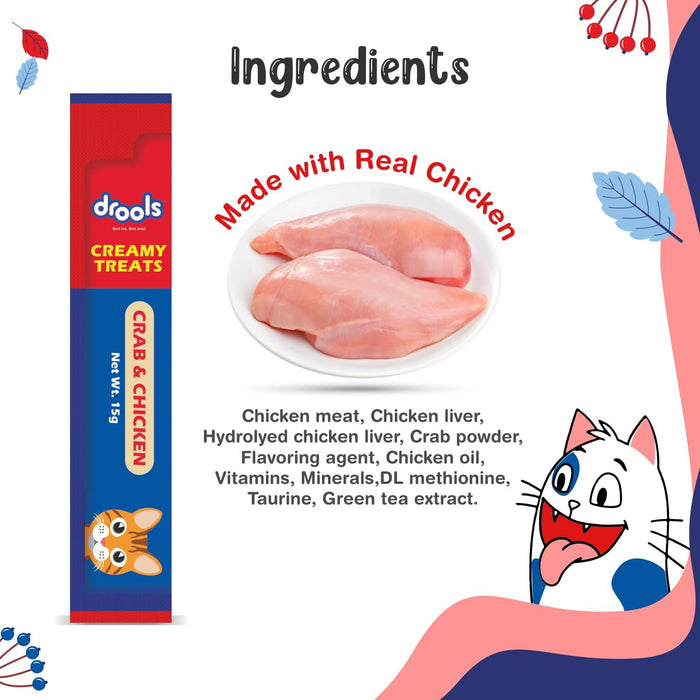 Drools Creamy Treats for Cat and Kitten Crab & Chicken Flavour - Ofypets