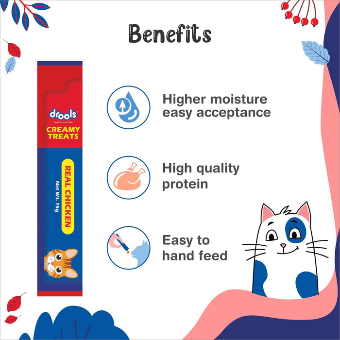 Drools Creamy Treats for Cat and Kitten Real Chicken Flavour - Ofypets