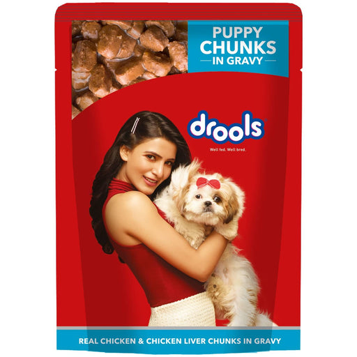 Drools Real Chicken & Chicken Liver Chunks in Gravy for Puppy Wet Food - Ofypets