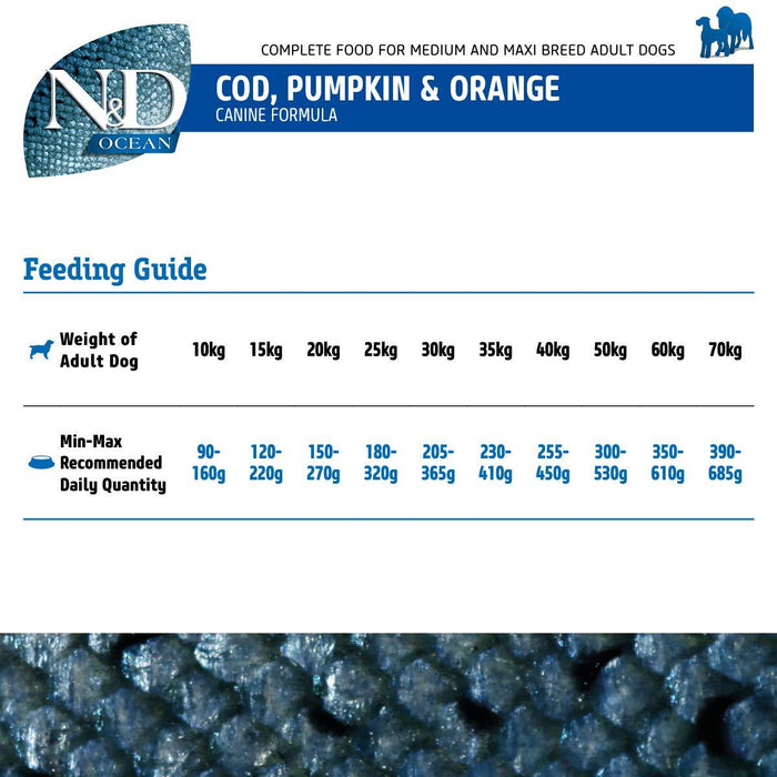 Farmina N&D Ocean Grain Free Cod, Pumpkin and Orange Medium and Maxi Adult Dog Food - Ofypets