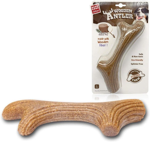 GiGwi Wooden Antler Dog Bone Chew Toy - Ofypets