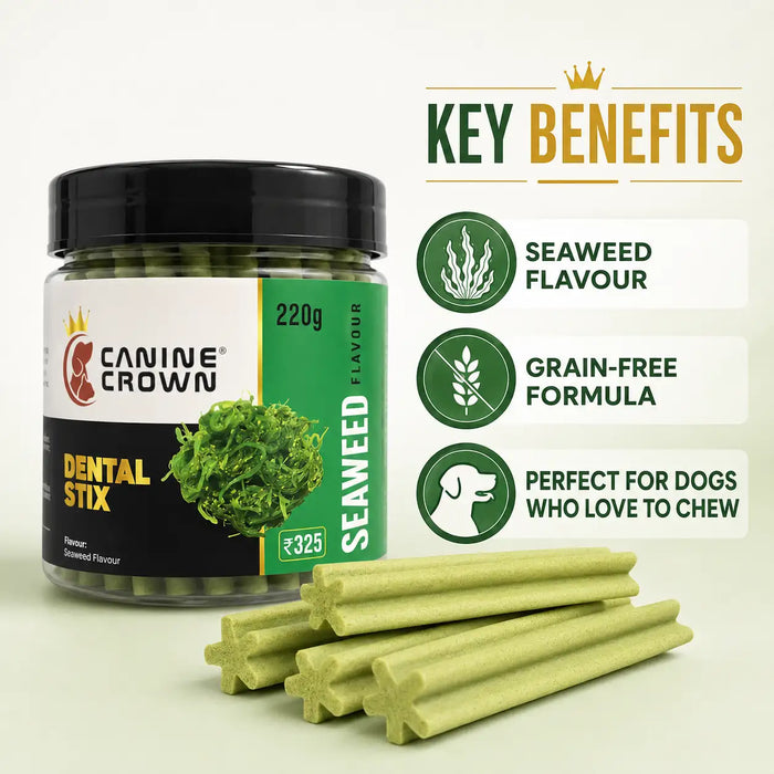 Canine Crown Seaweed Dental Stix for Dogs of All Breeds