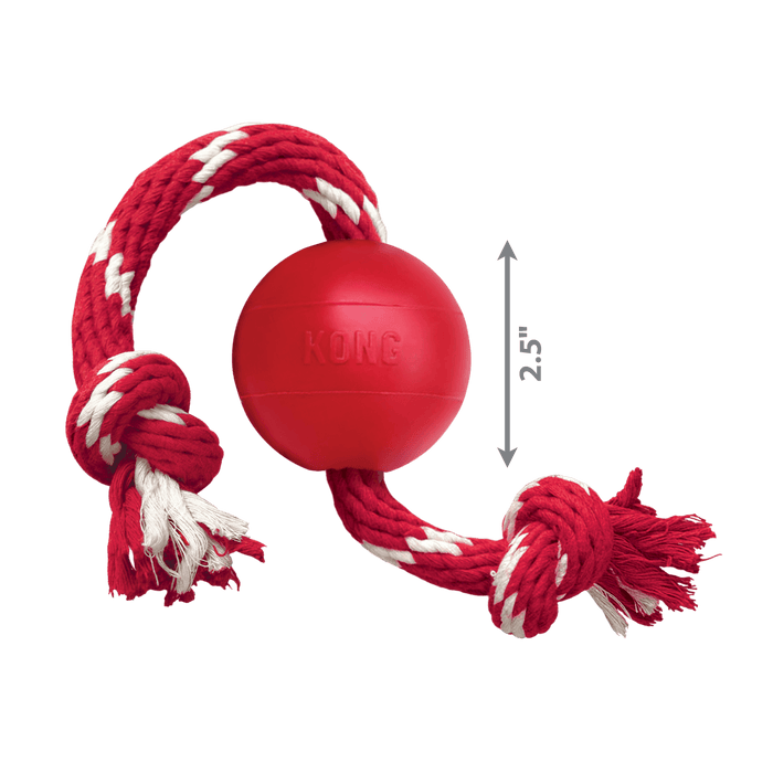 KONG Ball with Rope Dog Toy - Ofypets