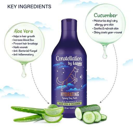 Lozalo Constellation Hydrating Aloe vera and Cucumber Shampoo for Dogs - Ofypets