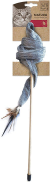 M-Pets Natura Plush Ribbon with Catnip Cat Stick Toy - Ofypets