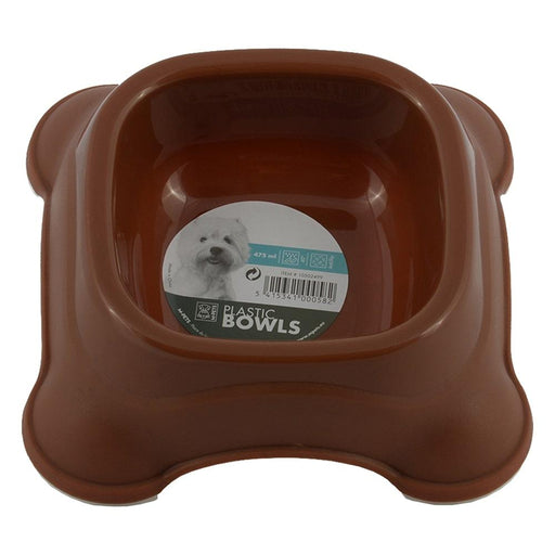 M-Pets Plastic Brown Single Bowl - Ofypets