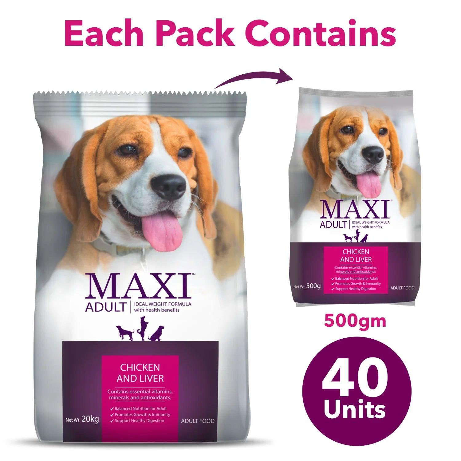 Maxi Chicken and Liver Dog Food 20kg Ofypets