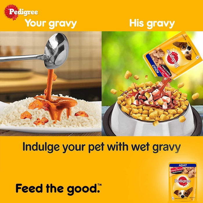 Pedigree Gravy Adult Chicken And Liver Chunks Dog Wet Food - Ofypets